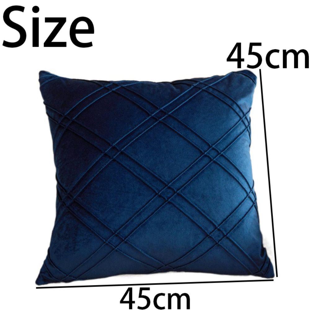 Luxury Velvet Cushion Cover Soft Throw Cushion Cover Double-line Grid Pillowcase  Bedroom