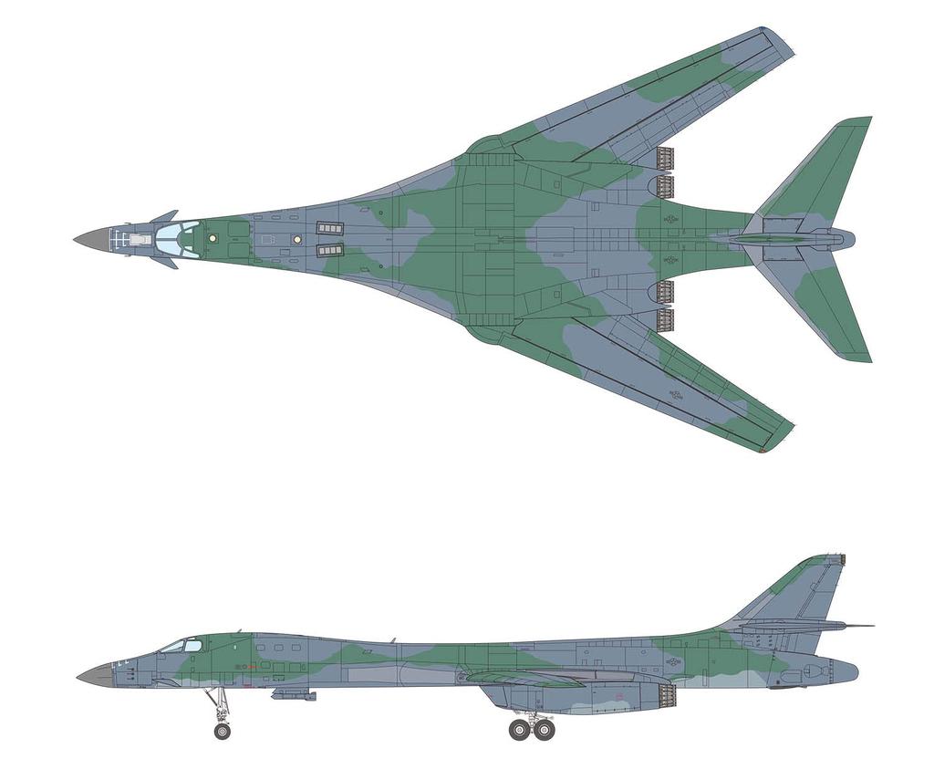 Platz/Dragon 1/144 US Air Force B-1B Lancer Bomber, Early Model, Three-Color Camouflage, 337th Bombardment Squadron, 96th Bombardment Wing, Plastic Mo