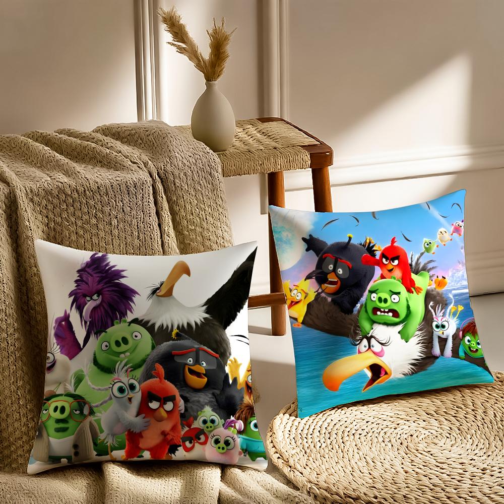 Popular Cartoon Crazy-A-Angry Birds-Game Cushion Cover Pillowcase Anti-Dustmite Living Room Sofa Decor Cushion Room
