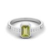 0.82 Ctw Emerald Cut Peridot 925 Sterling Silver Solitaire Women Engagement Ring