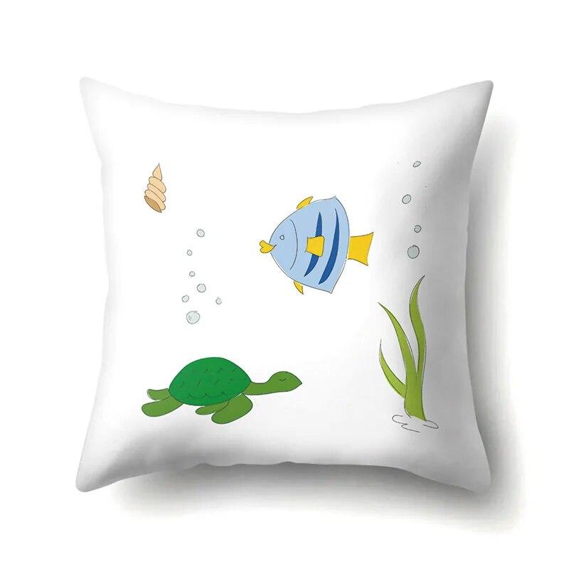 Mermaid Little Girl Pillowcase Car Waist Pillow  Cushion Sofa  toon Pattern
