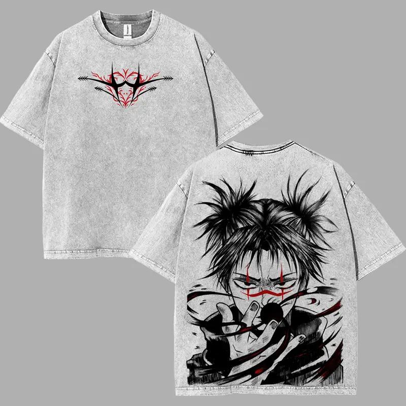 

Jujutsu Kaisen Чосо Манга Печатная Футболка Винтажная Стиранная Футболка Мужская Одежда Короткий Рукав Высококачественные Хлопковые Футболки Топы S серый