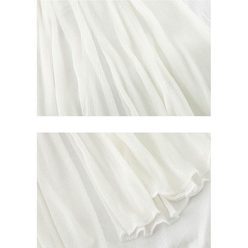 Damen-Sommerhose mit weitem Bein, gerüschte Fischschwanz-Schlaghose, Stretch-Taille, plissierte Hose im westlichen Stil