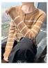 Women's Autumn Winter Cashmere Stripe Knit Cardigan - Round Neck, Versatile Loose Sweater
