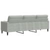 3 Seater Sofa with Decorative Cushions Light Grey 210 cm Velvet
