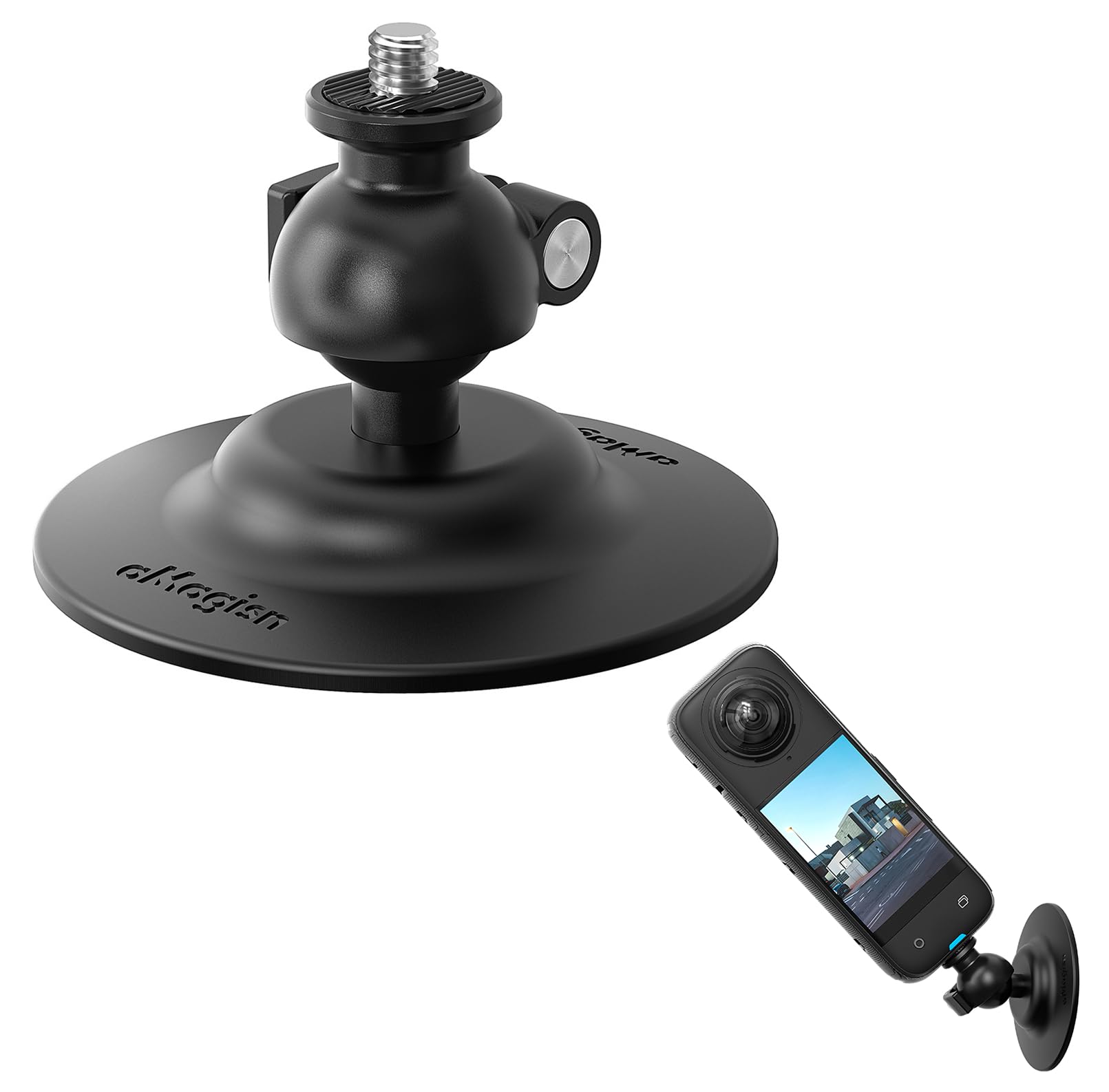 

SHEAWA Camera Adhesive Mount Base Mount Adapter Ball Head 360 Degree Rotation Can be Fixed on Flat and Curved Surfaces Reusable Nano Velcro Screw