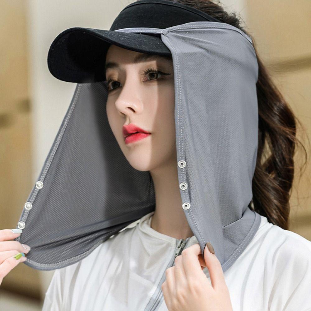 Quick Drying Cycling Scarf Solid Color Face Veil Breathable Ice Silk Sunscreen Mask  Gardening