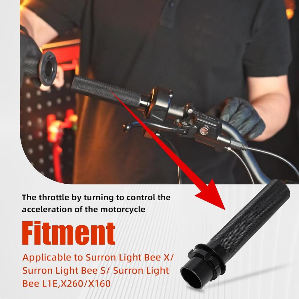 Dirt Bike Throttle Tube for Surron Light Bee,6061 Aluminum Twister Throttle Handle for Sur Ron Light Bee X(LBX)/S(LBS)/L1E/X260 X160-Black
