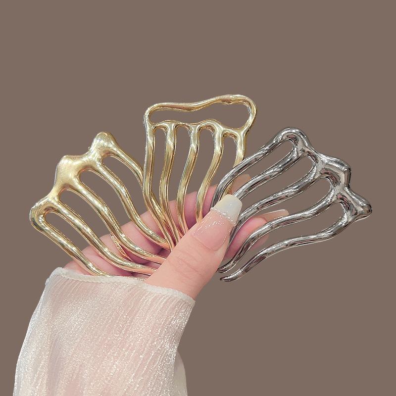 1pc Minimalist Metal Hair Comb Tones Non Slip Styling Perfect Effortless Daily Hairdos Sleek Minimalist Hair Accessories