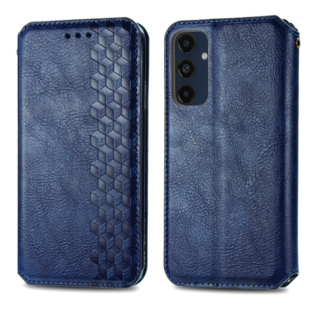 For Samsung Galaxy A16 5G/A16 4G PU Leather Case Rhombus Imprint Wallet Stand Phone Cover