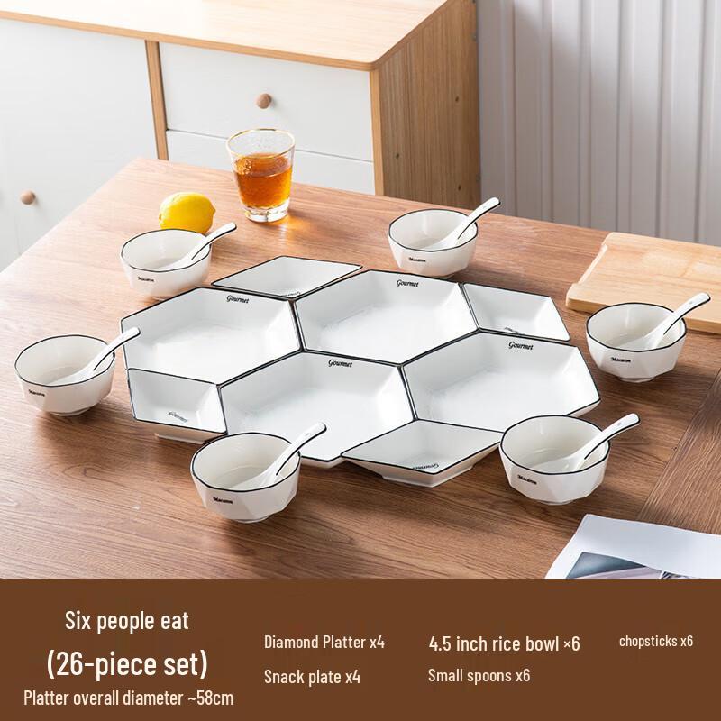 Nordic Black Line Ceramic Dinnerware Set
