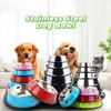 Stainless Steel Metal Feeder Bowl Anti Tip Drinking Water Bowl Pet Cat Dog Bowl  Pet Accessories