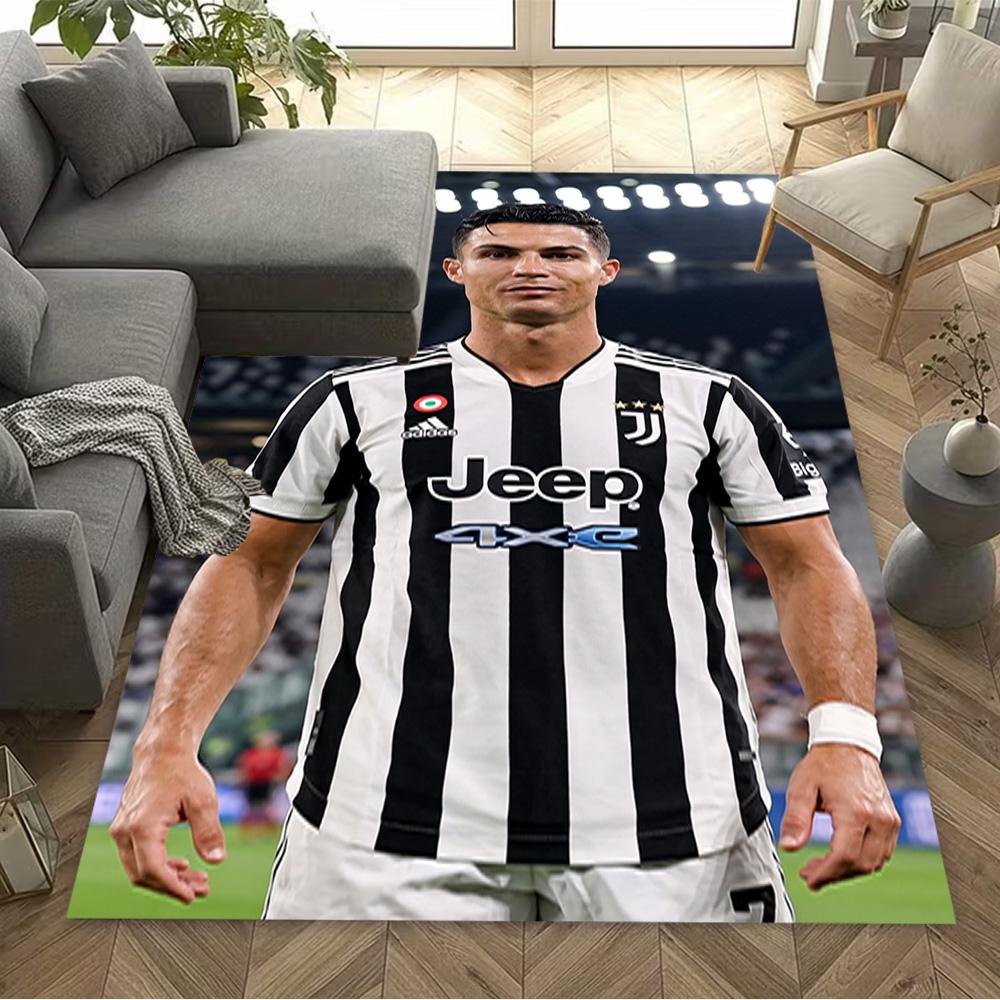 Portugal's Cristiano Ronaldo Area Rug Perfect for Playrooms Foyer Outdoor Decorate Room Antislip Carpet Office Home Decor Best for Christmas