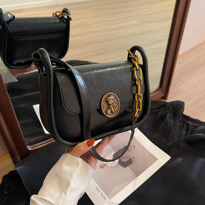 Ielgy High-End Texture Retro Messenger Bag Fashionable All-Match Small Square Bag