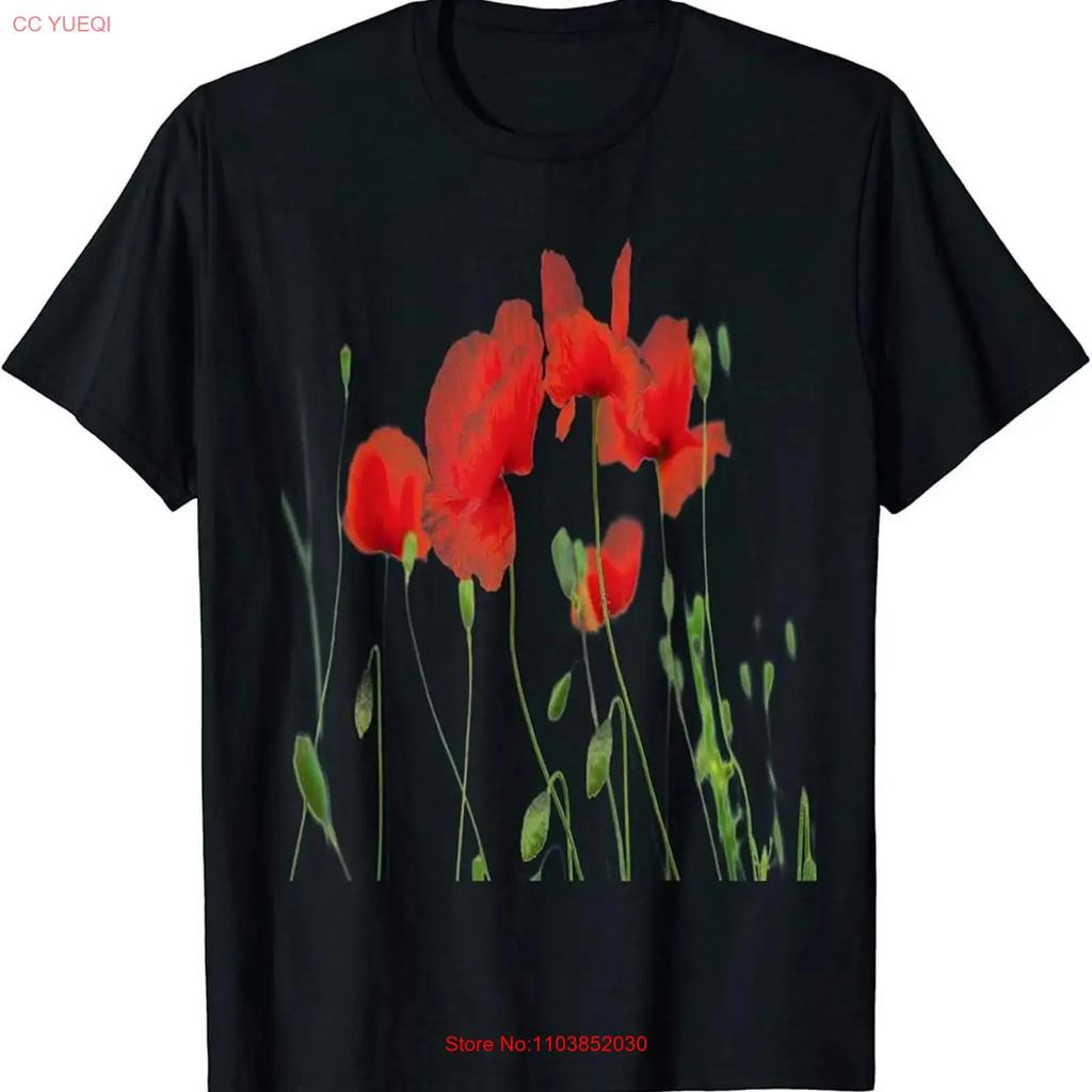 Red Poppies T Shirt Vintage Streetwear Soft Stylish Versatile Comfortable Fashion Top For Everyday Wear Unisex Graphic