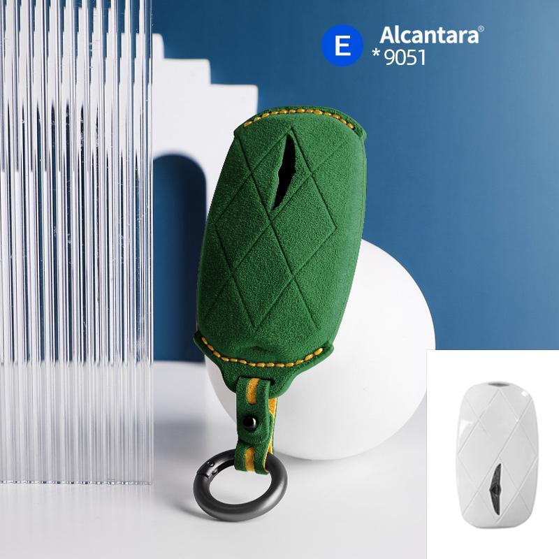Car Key Case Cover Holder Key Buckle Alcantara Suede For For Genesis Gv60 Gv90 G90 Keychain Accessories