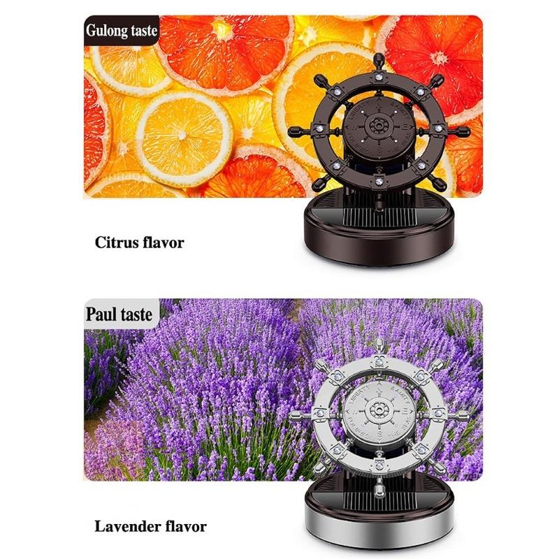 Ship Rudder Car Air Fresheners Rotating Solar Car Fresheners Car Perfumes Relieve Stress & Purifie Odors for Home Office