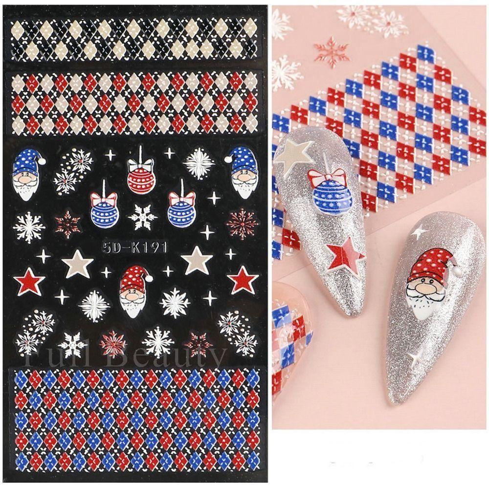 Winter New Year Nail Decoration Christmas Nail Stickers Manicure Accessories Nail Art Decals