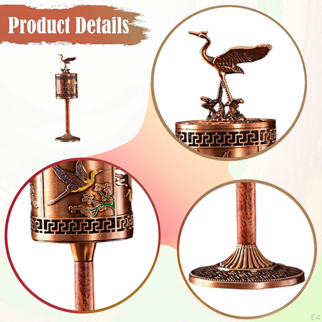 Burner Holder for Cone/Coil Crane Design Chinese Small Metal Office Tea Room Living