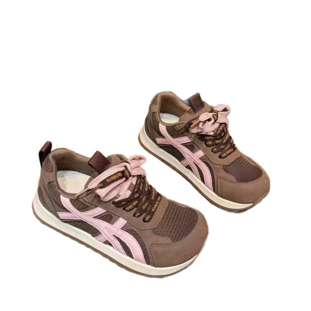 Mango head contrasting color splicing German training shoes women's 2025 new mesh breathable comfortable lightweight casual Forrest Gump shoes