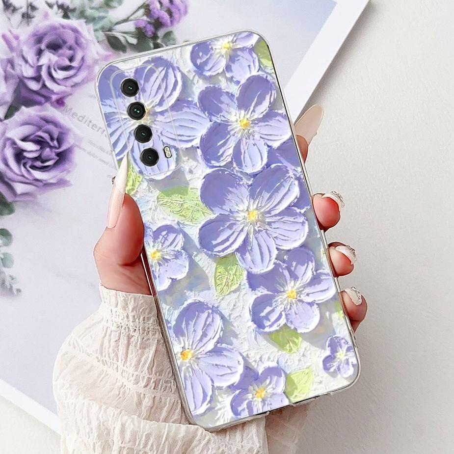 For Huawei Y7a Case PSmart 2021 Cute Cat Fashion Painted Cover Soft Slim Phone Case For Huawei P Smart 2021 Y 7a HuaweiY7a Shell