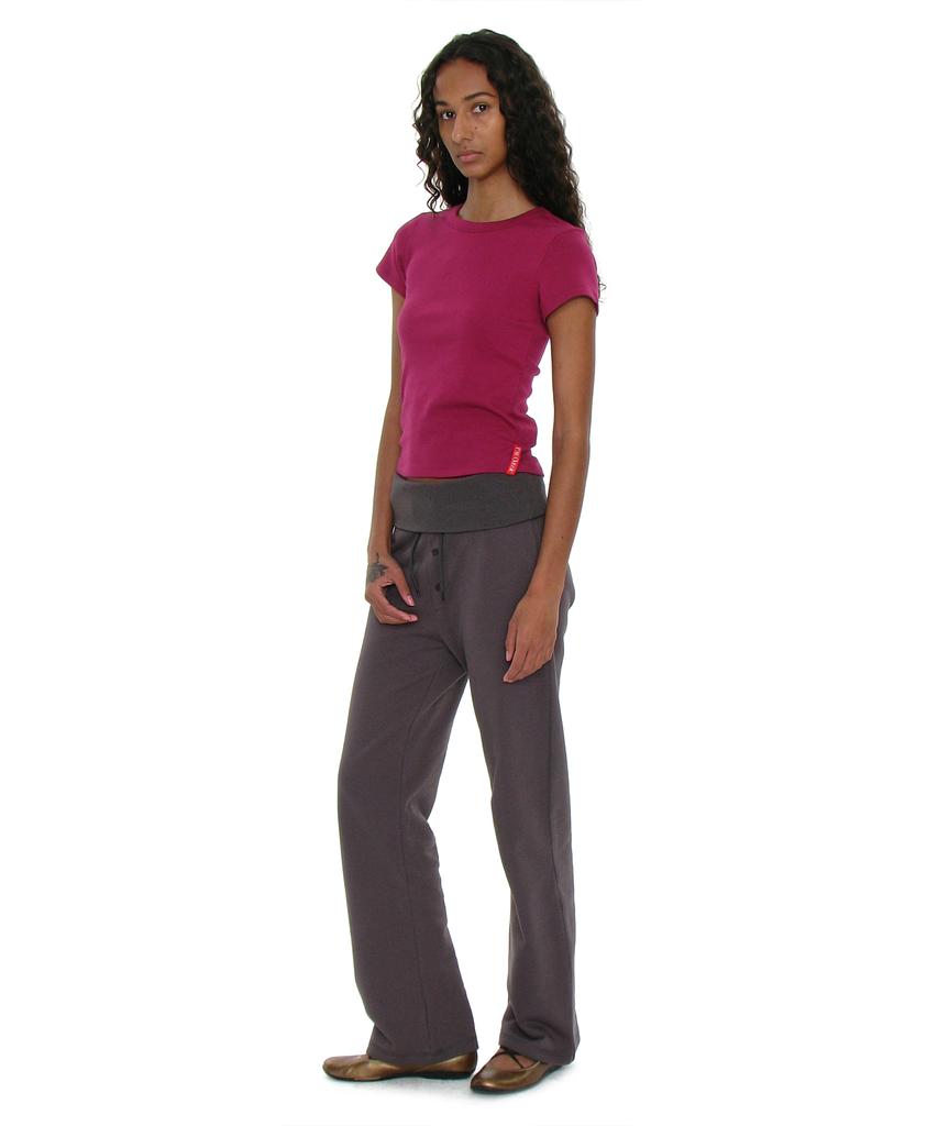 PARTIMENTO WOMEN Pwc Cotton Turnover Waist Sweatpants_Charcoal