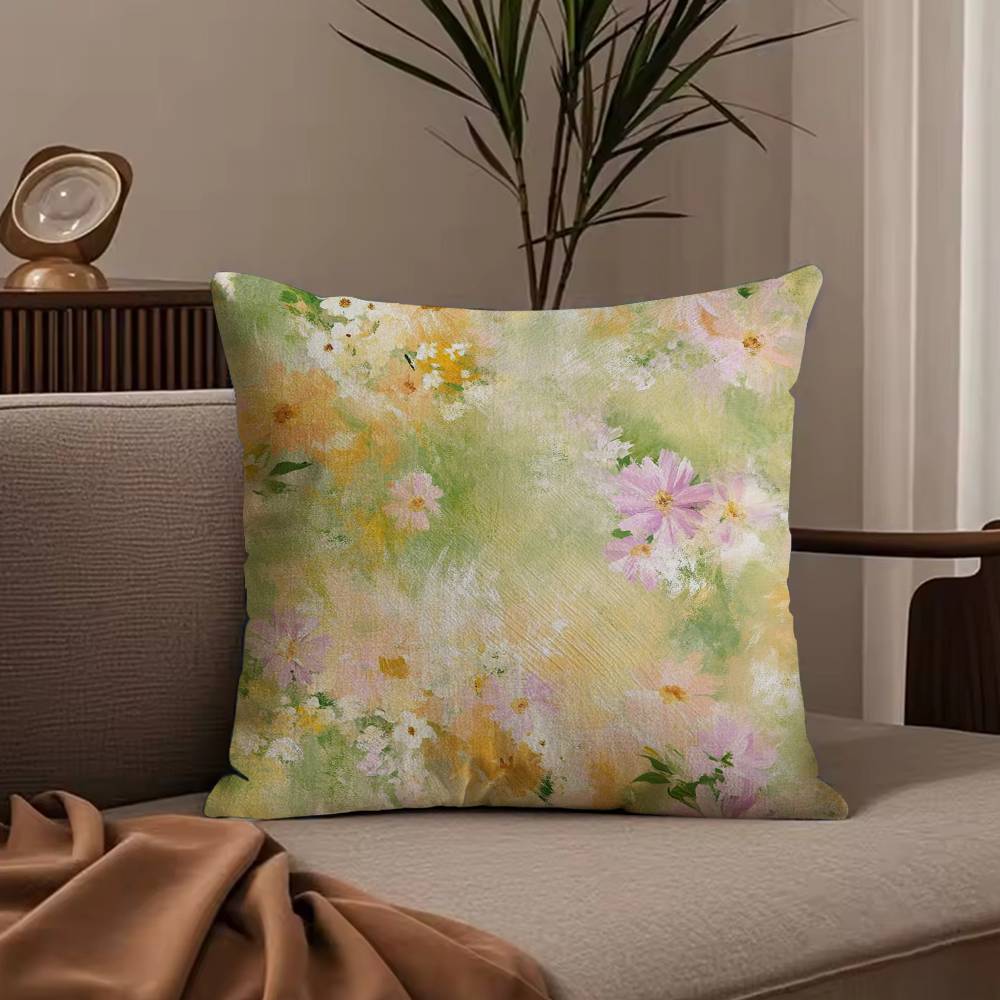 Art French Flower Pillow Case Null