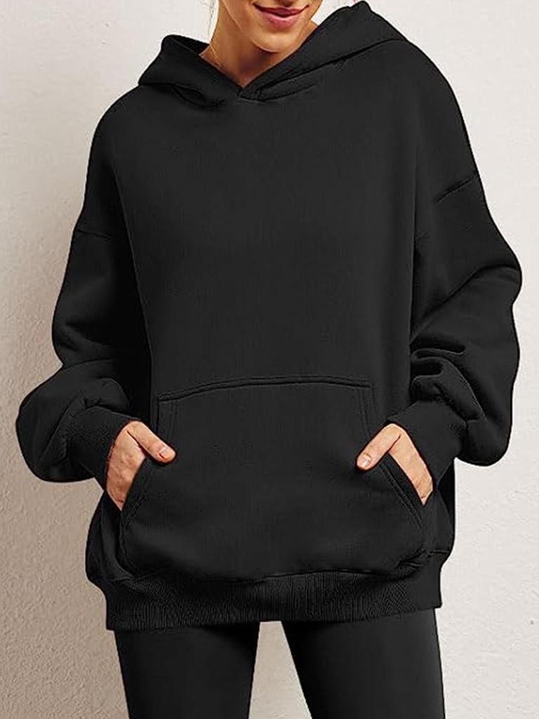 2024 Women's Spring/Autumn Hooded Sweatshirt with Pockets
