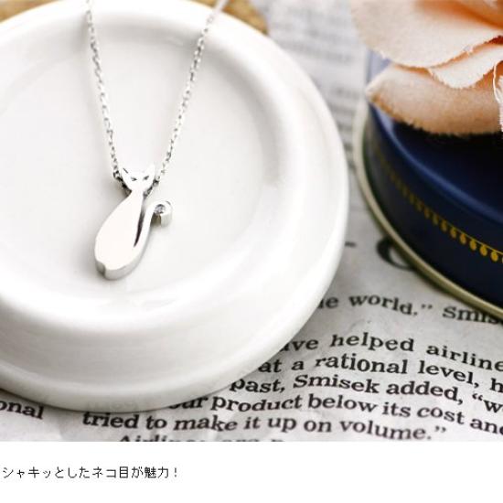 [cloud jewelry] Cloud Jewelry CN-1c White Cat Pendant Women's Necklace [Wooden Gift Box Included] Sterling Silver 925 cn-1c