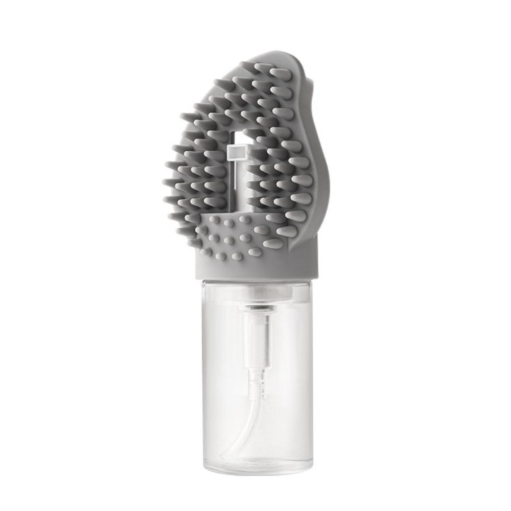 

Comfortable Grip Handle Dog Massage Brush Soft Pet Grooming Brush Foam Bath Brush Pet Shower серый