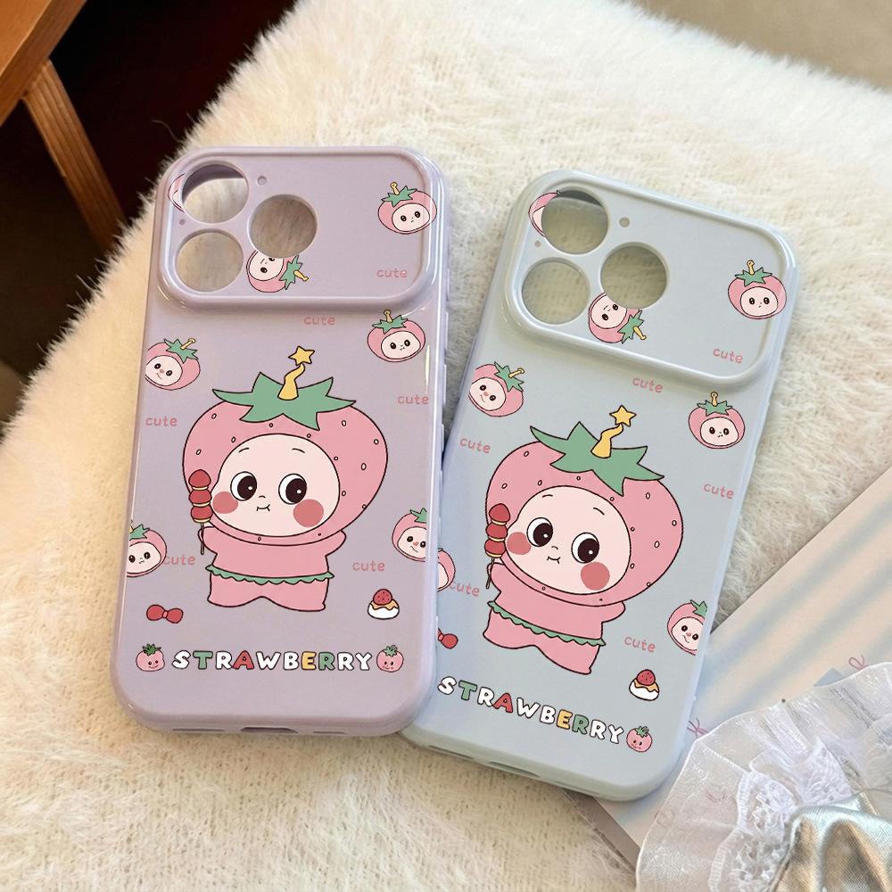 Strawberry Head Star Person for iPhone17 Apple 16promax Mobile Phone Case 15 All-inclusive 14 New 13 Women 12