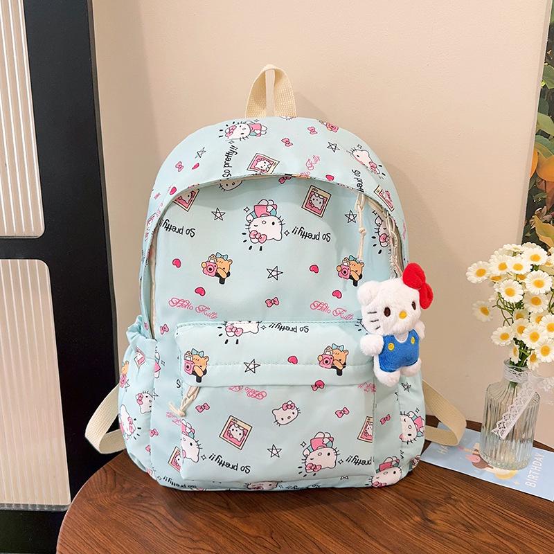 Large Capacity Cute Cartoon KT Cat Backpack for Middle School Girls - Lightweight and Perfect for Back To School