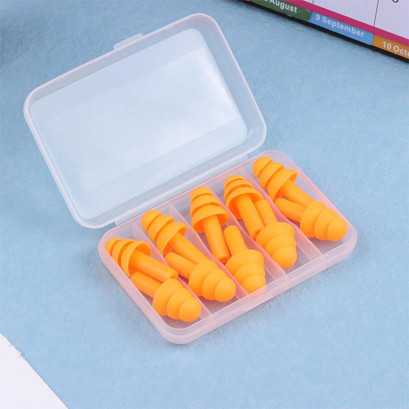 5 Paare/Box Komfort-Ohrstöpsel Geräuschreduzierung Weiche Silikon-Ohrstöpsel Schwimmen Silikon-Ohrstöpsel Schutz-Schlaf-Ohrstöpsel