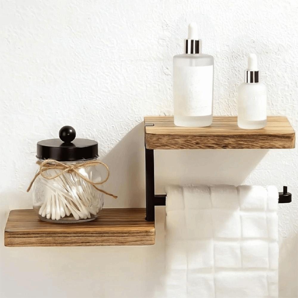 High Load-bearing Wall Mounted Toilet Paper Holder Wooden Countertop Organizer  Hotel