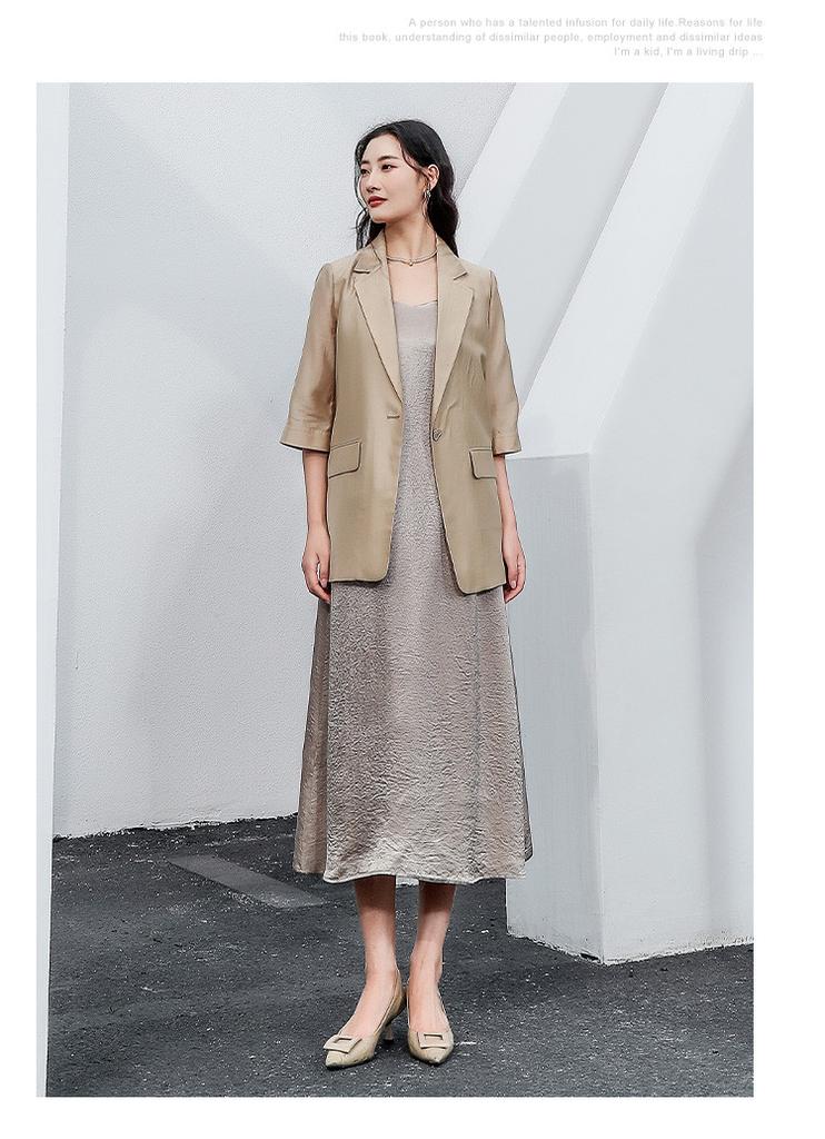 Five Sleeve Loose Thin Suit Jacket for Women's Summer Temperament Versatile Suit Top