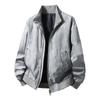 Men's Matte Retro Ribbed Stand Collar Jacket - Simple & Trendy Outerwear