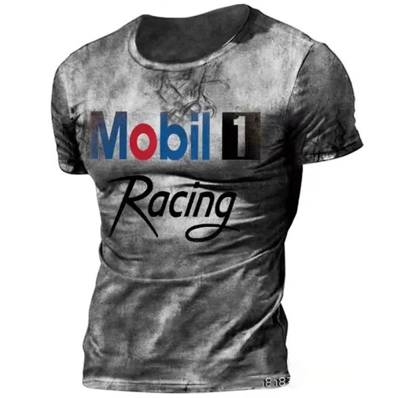 Vintage Motorcycle T Shirt For Men 3d Print Mobil Short Sleeve T-shirts Retro Men's Racing T-shirt Oversized Biker Tees Tops 66