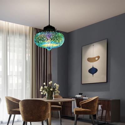 LED Ceiling Lamp Chandelier 3D Glass Fireworks Pendant Light Shade Iron + Glass For Living Room, Dining Room, Study Room, Cafe