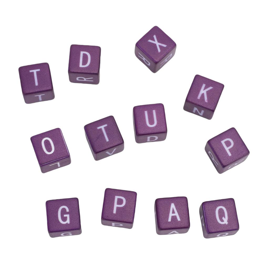 12pcs English Letter Dice Set Educational Fast Paced Strategic Play Scrambled Dice Word Game