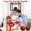 Kids' Indoor Basketball Hoop with Electronic Scoreboard, Mini Over-the-Door Basketball Hoop with 3 Balls, Basketball Sports Toy for Boys Ages 6-8,