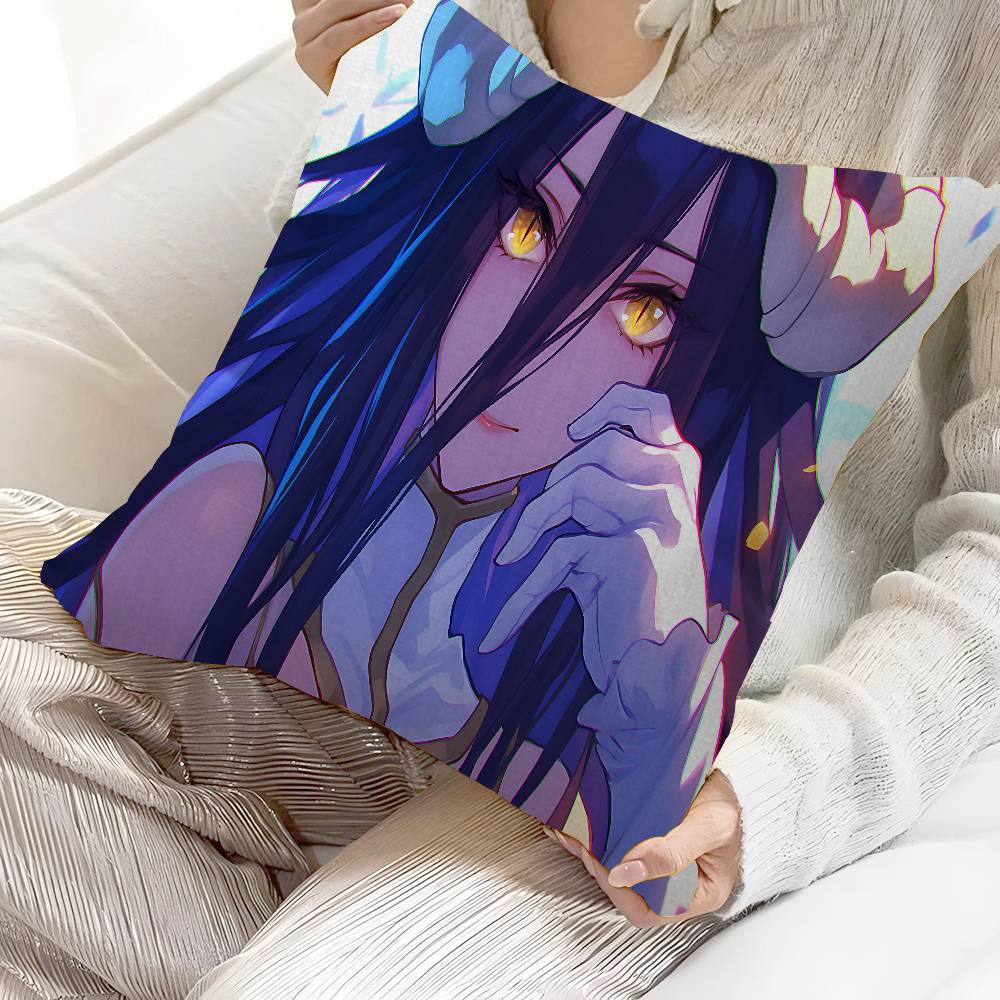 Gamer Albedo Anime Sexy Girls Cushion Cover Polyester Sofa Cushions Decorative Throw Pillows Home Decoration Pillowcover