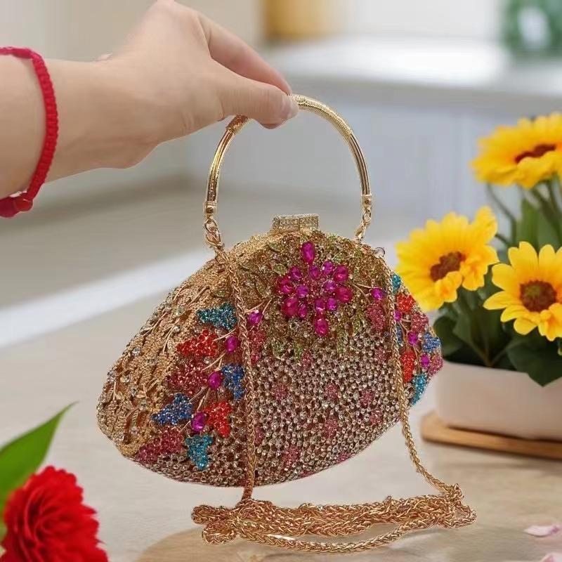 Bolso de Noche Grande para Mujer con Pedrería Bolsos de Mano con Piedras de Novia Bolso de Mano Superior de Boda con Diamantes Bolso de Mano para Fiesta de Boda con Cristales