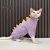 Dinosaur Cat Clothes Winter Sphynx Cat Pajamas Costume Soft Fleece Warm Cat Jacket for Indoor Hairless Cats