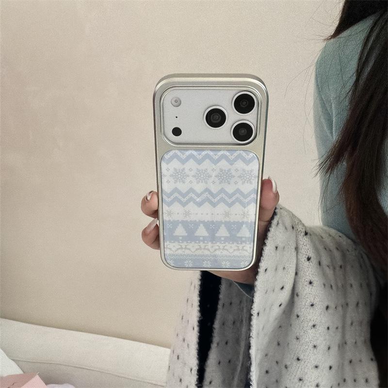 

Winter Fair Isle Snowflake Antlers iPhone 17/16 Pro Max/15/14 Case - Year of the Horse Edition Apple 15 Pro