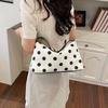Yogodlns Borsa a tracolla a pois retrò alla moda Borsa a mano in PU di grande capacità Design a blocchi di colore squisito Borsa a spalla in pelle