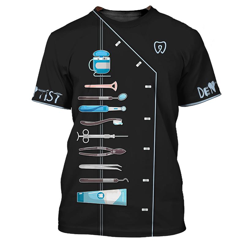 Summer Dentist 3D Print T-shirts Women Men Uniform Streetwear Workwear T Shirt Harajuku Oversized Tops Tees Girl Unisex Clothing