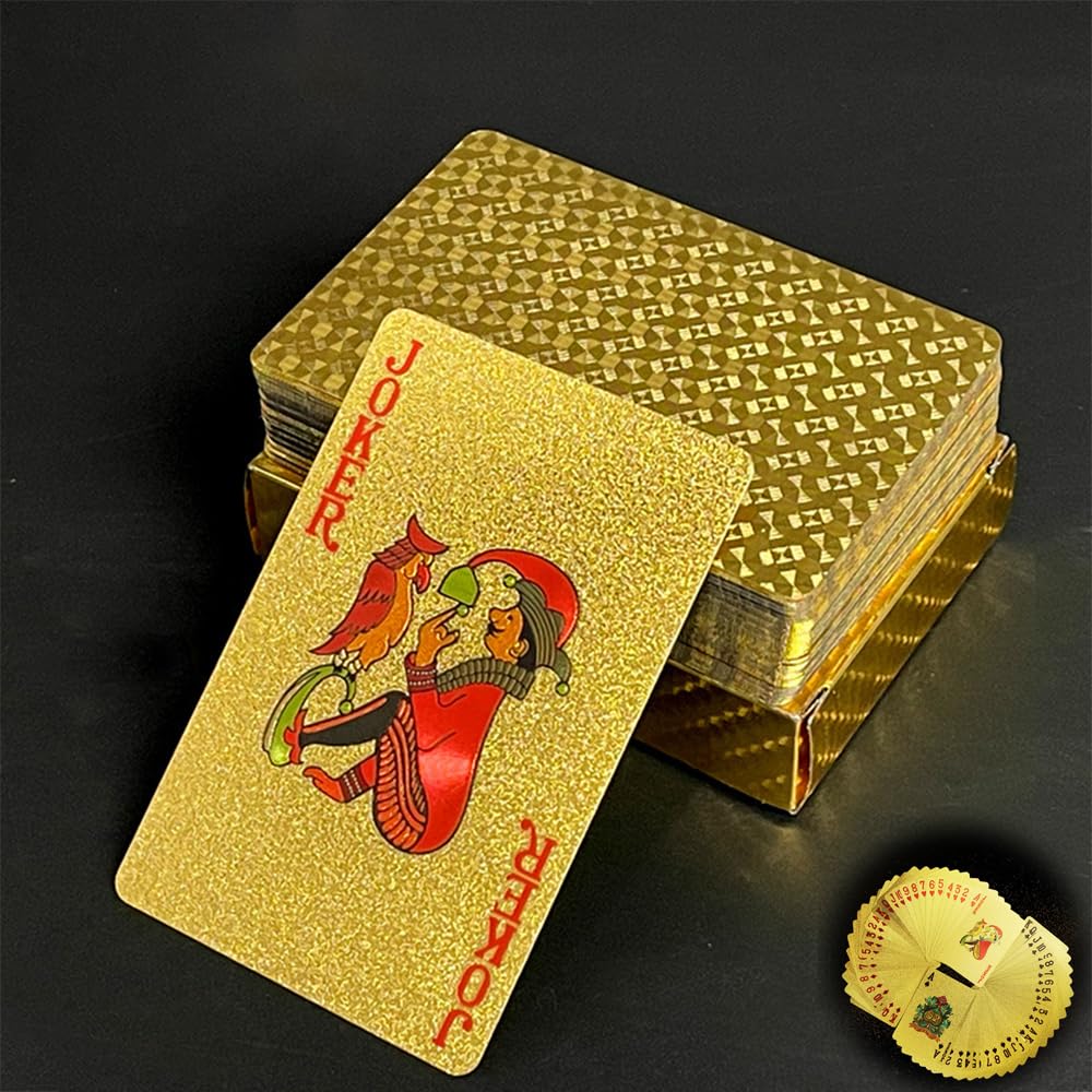 

DREAMERS Plastic Waterproof Playing 54 Magic Tackle Style Gesture Game Cards, Cards, Puzzle, (Gold) золотий