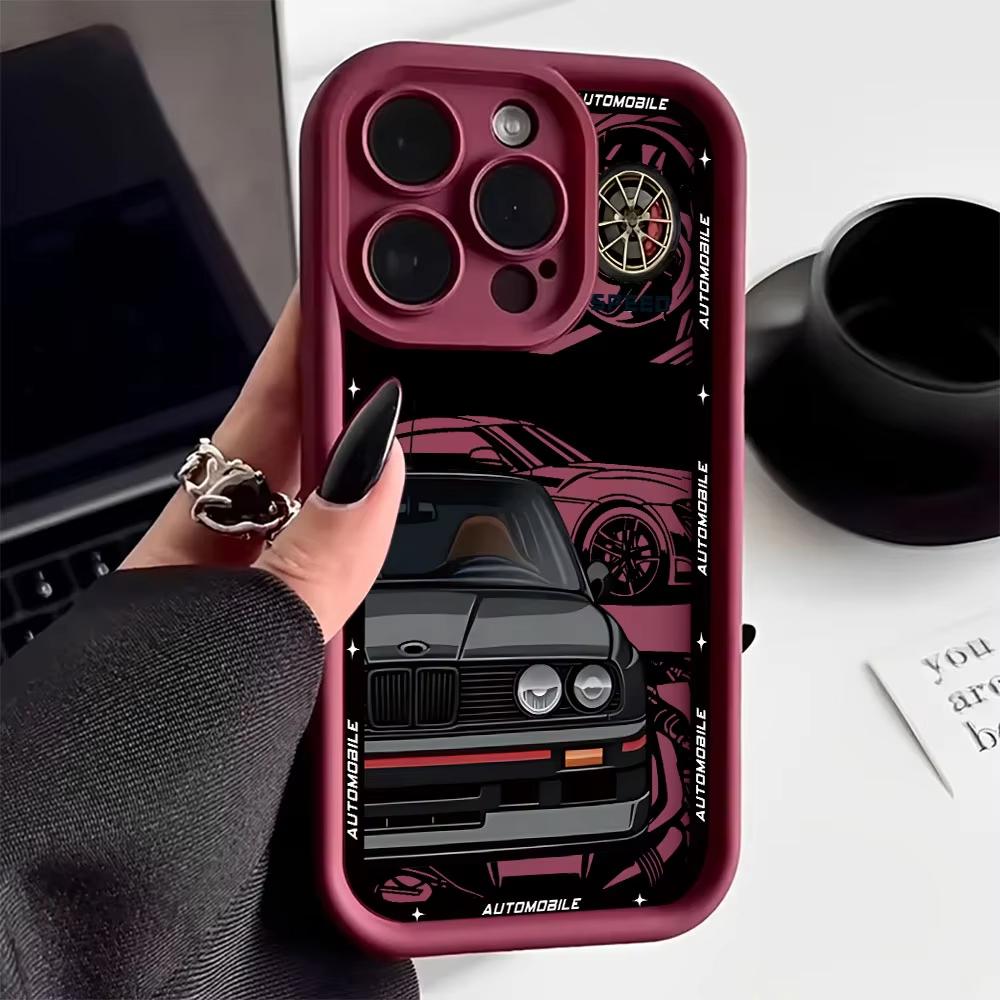 Cool Car Phone Case For iPhone 17 Air 16 e 15 14 13 12 11 Pro Max Plus Mini SE 2020 2022 Soft Back Cover