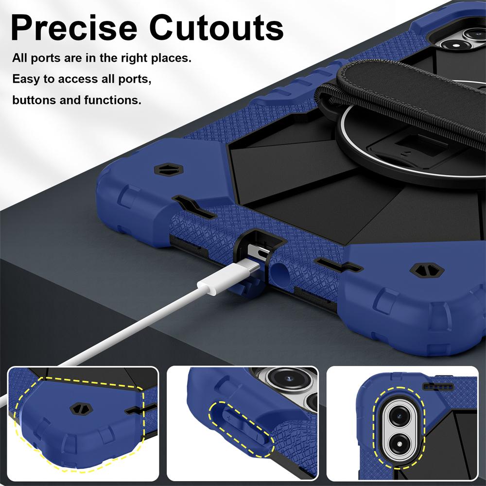 Silicone+PC Tablet Cases for 12.1'' Xiaomi Redmi Pad 2 Pro/Poco Pad M1 Case Shockproof Cover Fundas Rotating Stand Shell