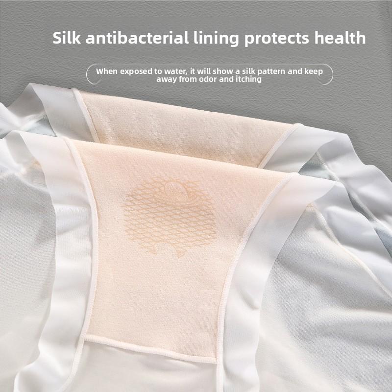 Plus Size Women's Summer Ultra Thin Ice Silk No Trace 7a Antibacterial Briefs